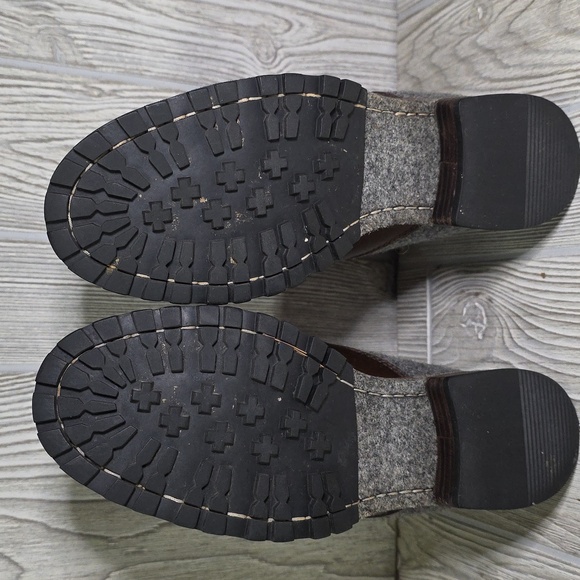 Woolrich Rockies Brown Full Grain Leather Grey Wool Hiking Boots Womens Size 9 - Picture 8 of 12